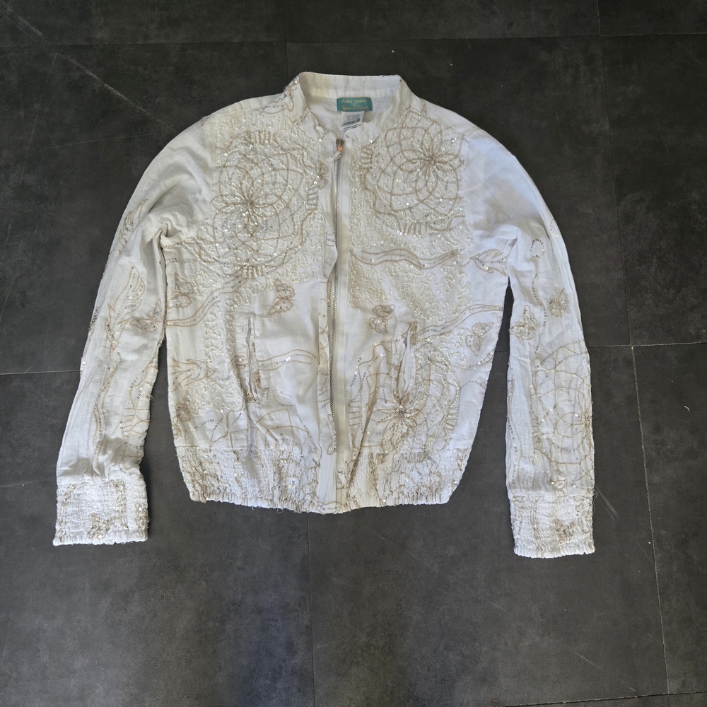 Antica Santoroa Vintage Elegant Embroidered Bomber Jacket